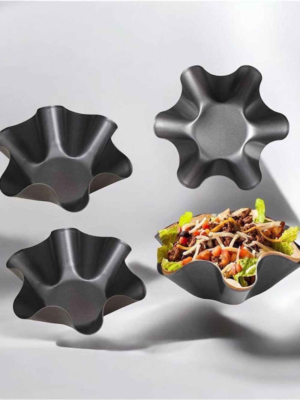 Taco Salad Bowl Non-Stick Molds Set of 4.